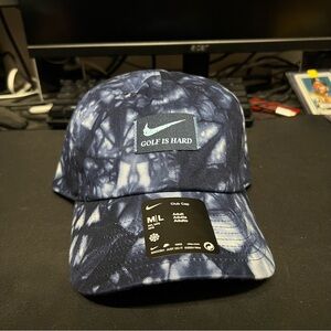 Nike Men's Club Cap "Golf is Hard" Tie Dye Hat Navy  Adjustable Size M/L NWT